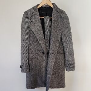 Banana Republic Gray Herringbone Wool Blend Coat